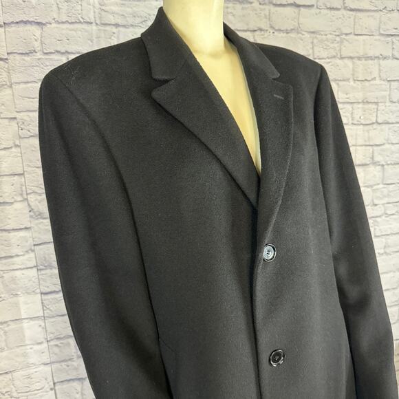 Calvin Klein Cashmere Blend Black Preppy Dressy overcoat size 42 R - Picture 4 of 12